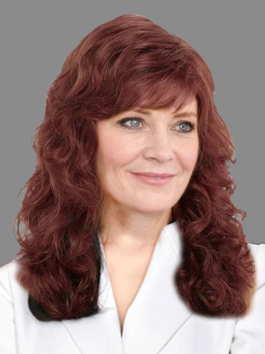Natural Long Curly Blonde/Auburn Synthetic Wigs By imwigs®