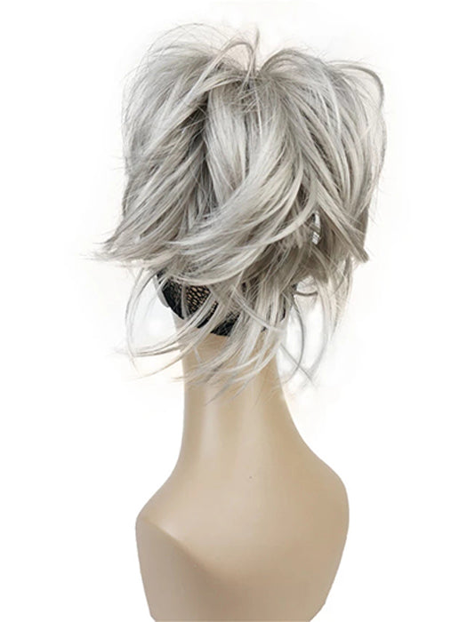 Short Gray Layered Synthetic Hair Clip Ponytail By imwigs®