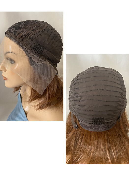 Mid-Length Brown Layered Wavy Lace Front Synthetic Hair Wig By imwigs®