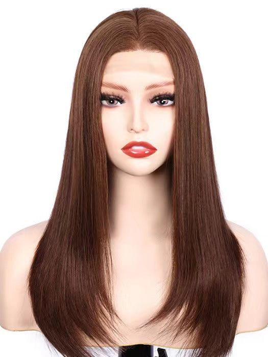 Belle Long Brown Straight Wigs 100% Remy Human Hair Wigs By imwigs®