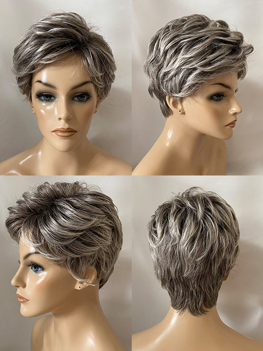 Short Spiky Gray Straight Synthetic Wig By imwigs®