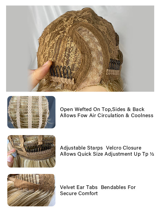 Comely Straight Shoulder Length Blonde Synthetic Wig(Lace Part) By imwigs®