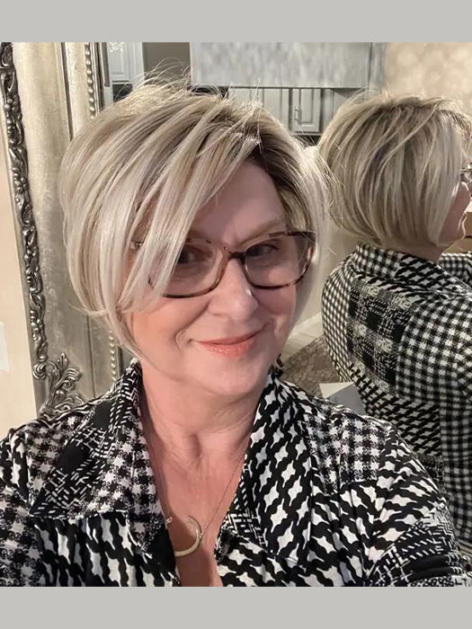 Shag Short Cut Blonde Rooted Synthetic Wigs By imwigs®