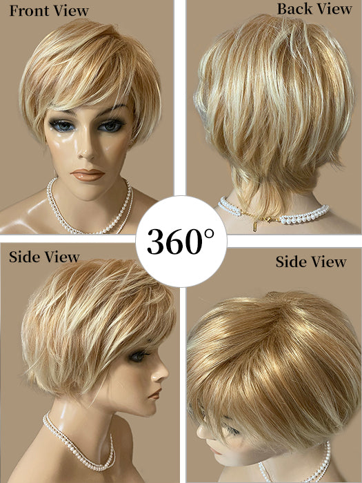 Short Cut Straight Capless Synthetic Wigs With Bangs By imwigs®