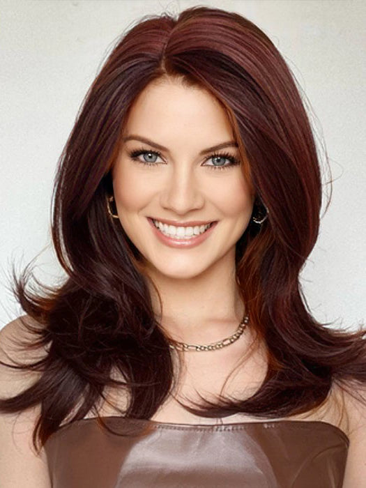 Sexy Middle Length Layered Claret Synthetic Wig By imwigs®