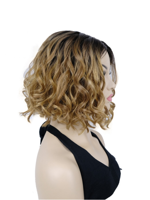 Alive Short Bob Wavy Curly Lace Front Synthetic Wig By imwigs®
