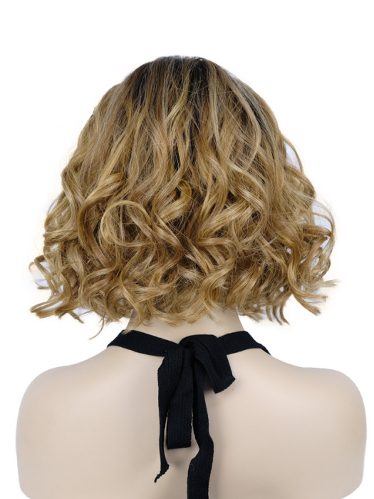 Alive Short Bob Wavy Curly Lace Front Synthetic Wig By imwigs®