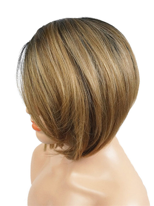 Short Bob Lace Part Wig Ombre Rooted Synthetic Wigs