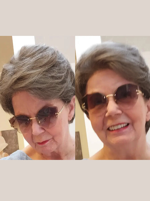 Short Spiky Gray Straight Synthetic Wig By imwigs®