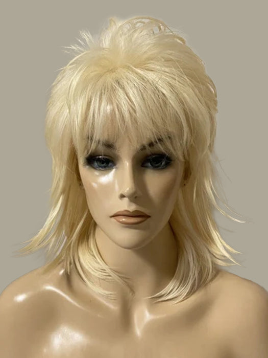 Fluffy Mid-length Layered Straight Blonde Synthetic Wig By imwigs®