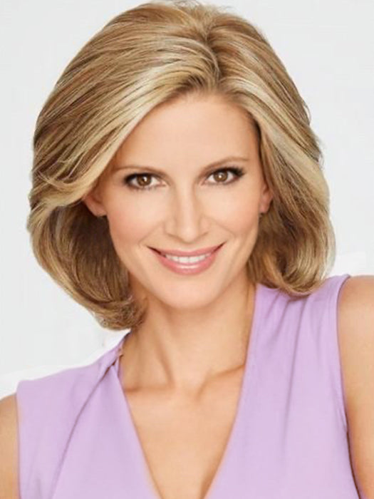Bob Hairstyle Side Part Blonde Synthetic Wig With Highlight By imwigs®