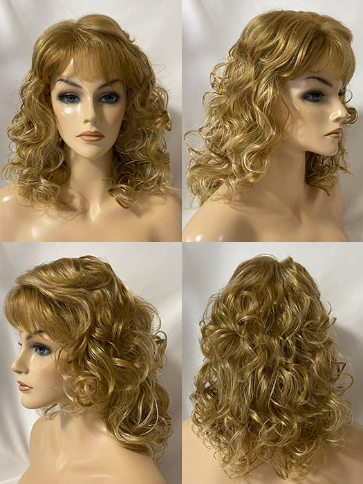 Shoulder Length Cut Spiral Curls Synthetic Wigs With Bangs By imwigs®