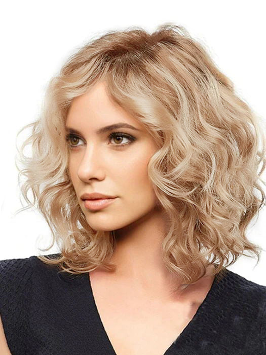 Mid-Length Bob Wavy Blonde Lace Front Synthetic Wigs By imwigs®
