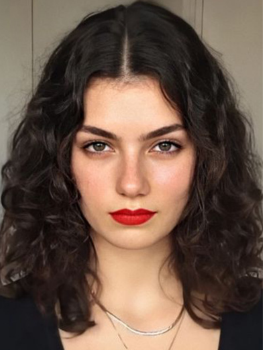 Medium length curly online human hair wigs