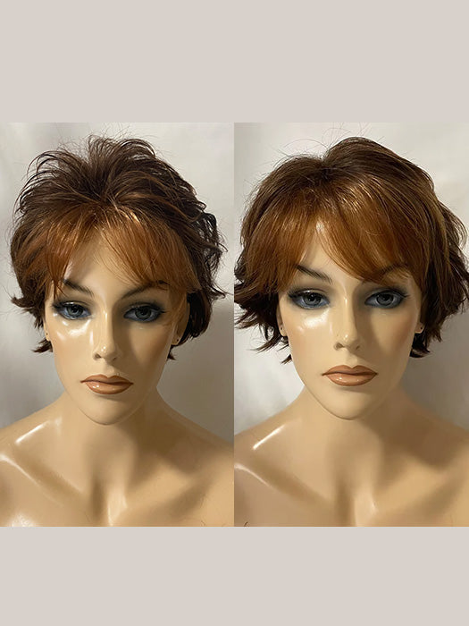 Pixie Cut Short Curly Layered Brown Synthetic Wig By imwigs®