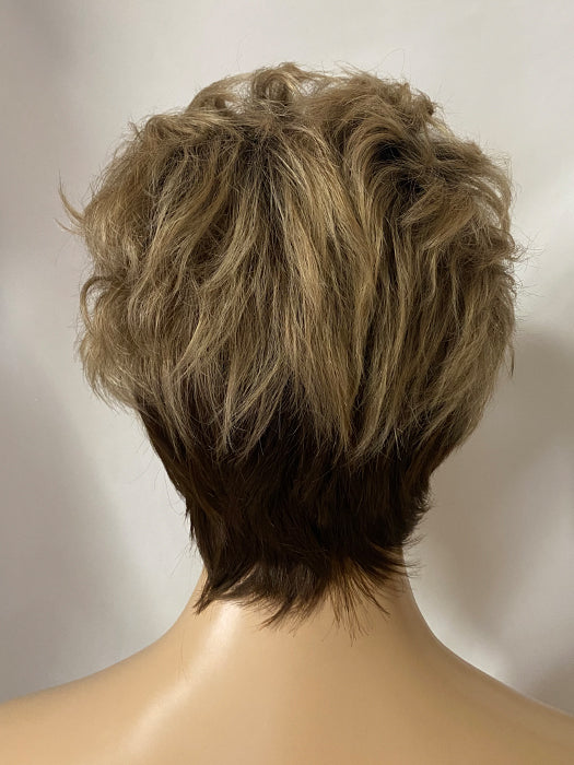 Short Spiky Straight Synthetic Wig With Roots By imwigs®