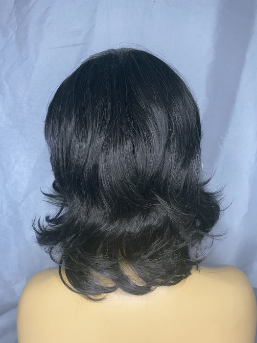 Attractive Shoulder Length Wavy Synthetic Wig With Bangs By imwigs®