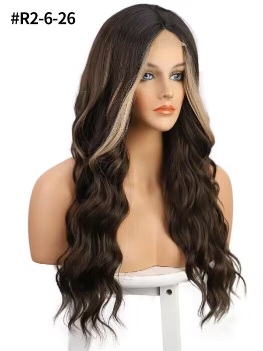 24 Inch Long Ombre Blonde Highlighted Waved Lace Part Wig By imwigs®