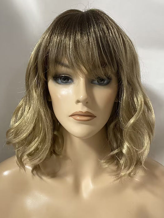Newest Medium 13 Inch Wavy Synthetic Wig With Bangs By imwigs®