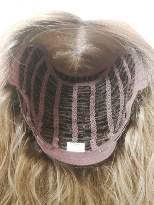 Mid-length Wavy Blonde Synthetic Lace Front Wig(Mono Top) By imwigs®