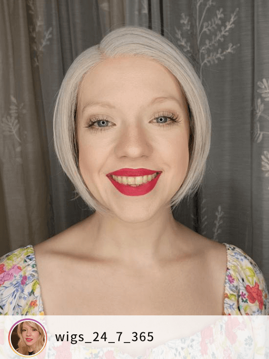 Short Bob Straight Gray Lace Part Synthetic Wig By imwigs®