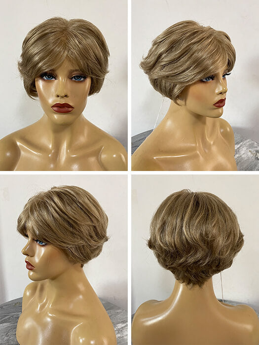 Short Curly Layered Synthetic Mono Top Full Wig By imwigs®