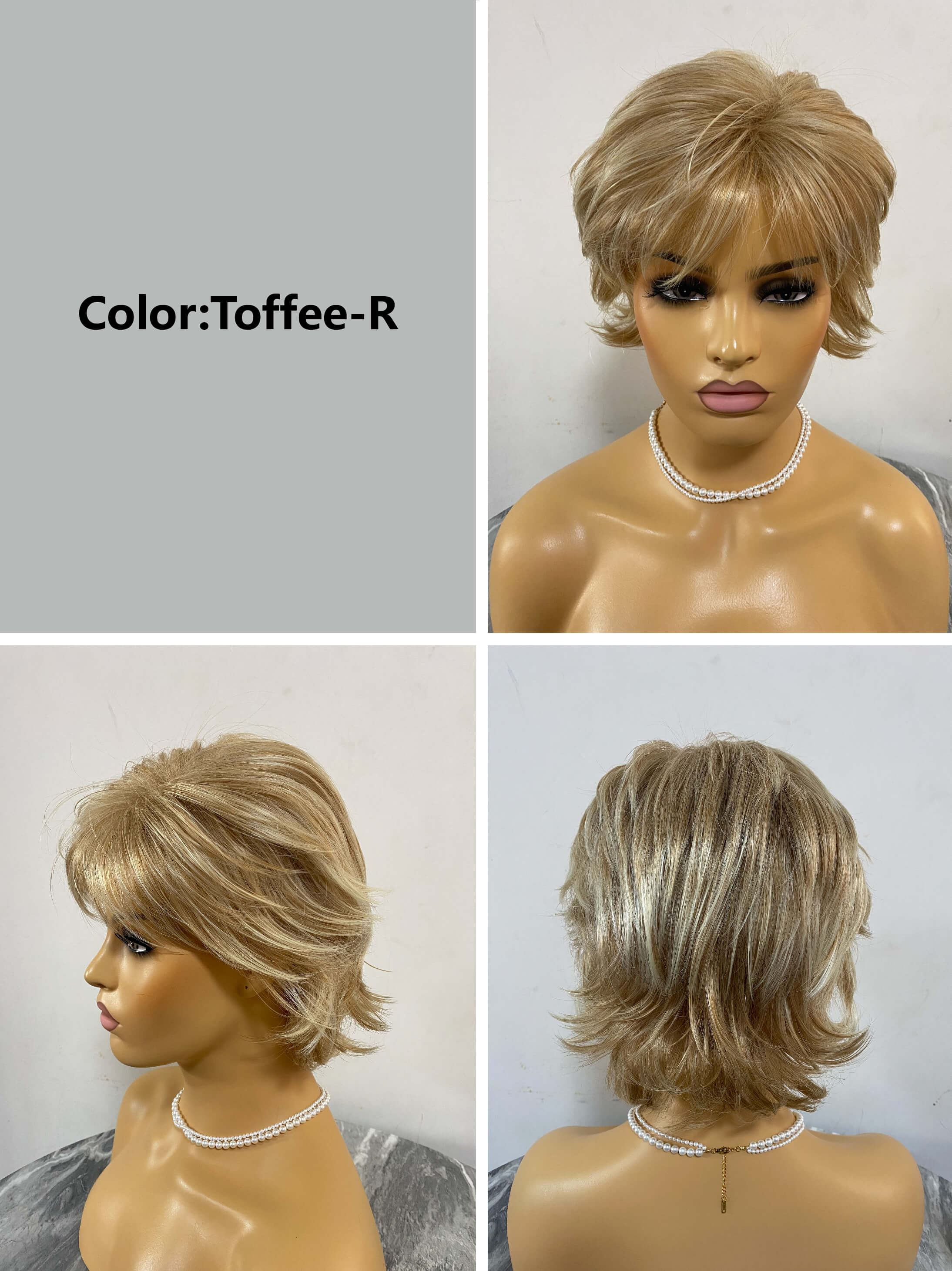 Sky Short Bob Straight Layered Synthetic Wig By imwigs®