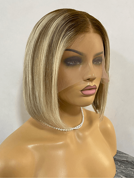 Bob Blonde With Brown Roots Wigs Lace Front Human Hair Wigs By imwigs®