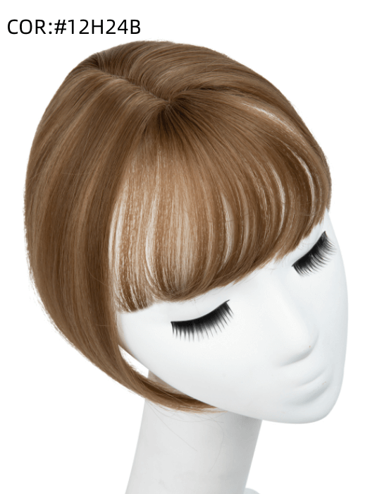 Short Heat-stylable Straight Synthetic Toppers With  Bangs By imwigs®