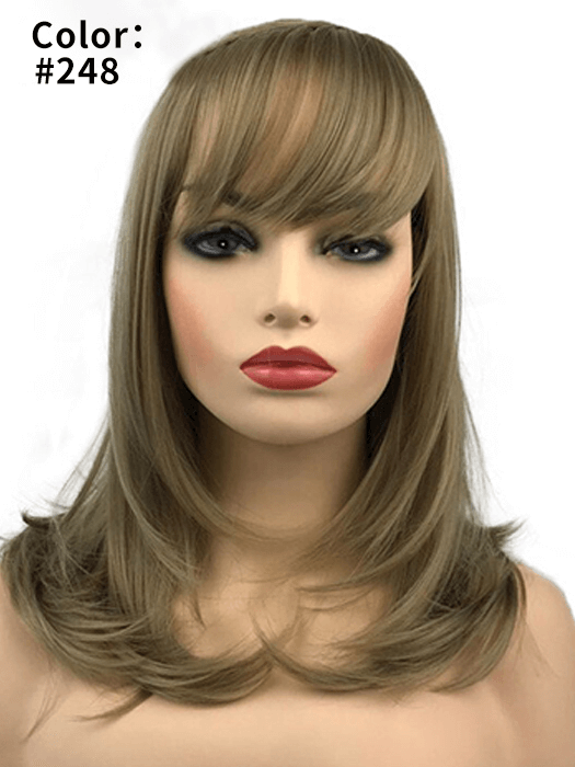 Medium Straight Layered Side Part Synthetic Wigs By imwigs®