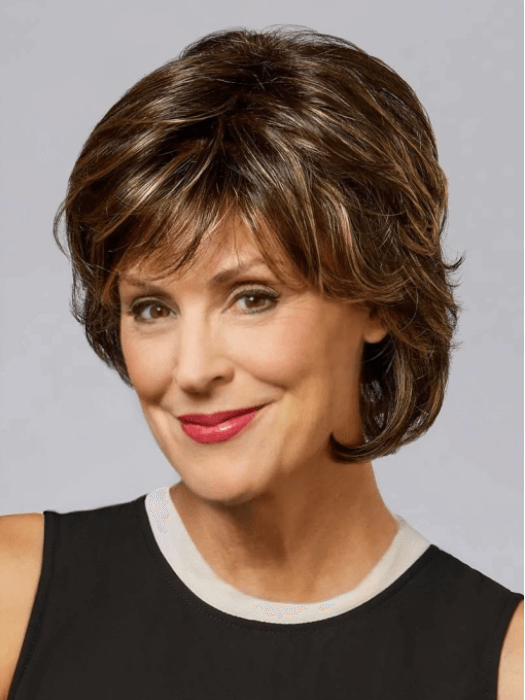 Short Curly Mixed Brown Hair Lace Front Synthetic Wigs By imwigs®