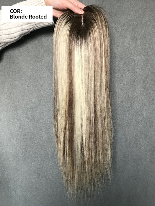 16 Inch Straight Mono Part Human Hair Toppers By imwigs®