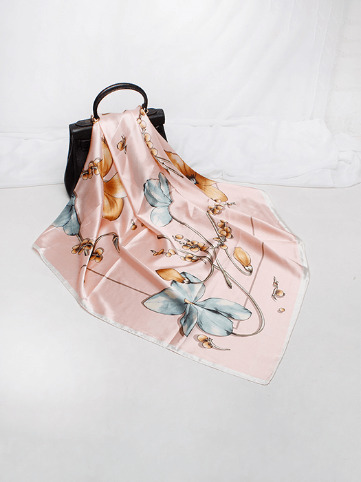 Soft Printed Silk Scarf hair Accessories