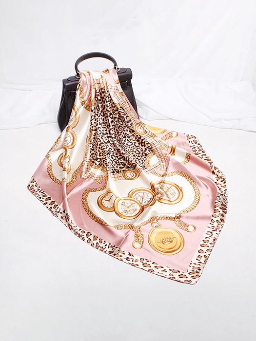 Soft Printed Silk Scarf hair Accessories