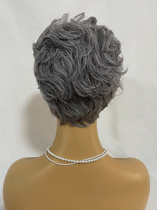 Belles perruques grises courtes perruques synthétiques superposées par imwigs®