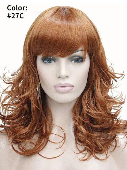 Cute Middle Length Wavy Synthetic Wigs With Bangs By imwigs®