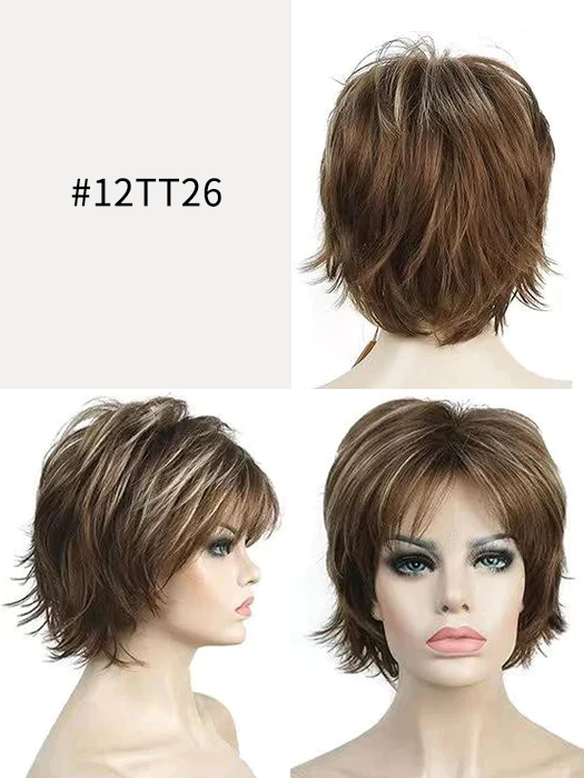 Sky Short Bob Straight Layered Synthetic Wig By imwigs®