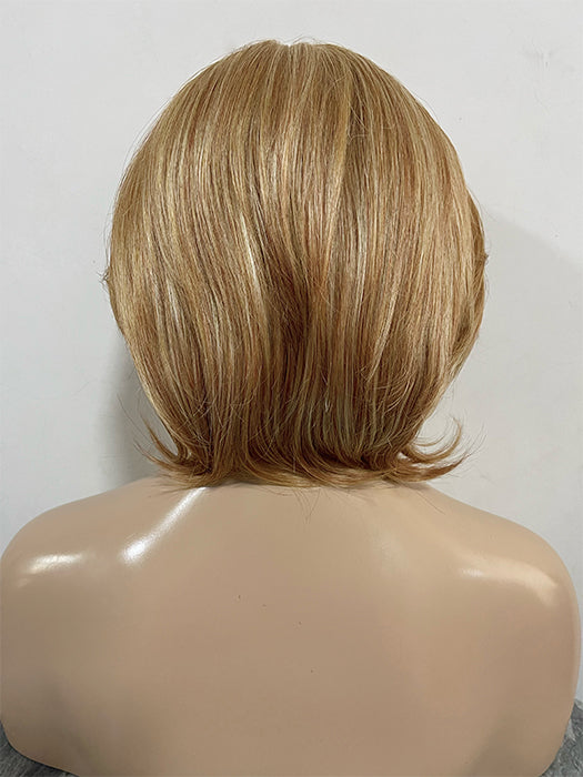 Bob Hairstyle Side Part Blonde Synthetic Wig With Highlight By imwigs®