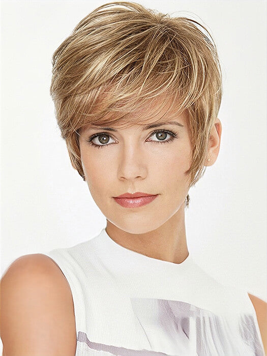 Clean Short Blonde layered Synthetic Wig (Mono Crown) By imwigs®