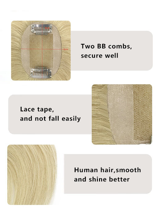 Middle Part Straight 100% Human Hair Toppers By imwigs®