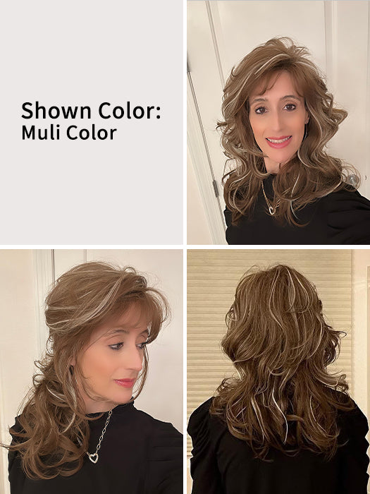 Natural Mid-Length Curly Synthetic Wig By imwigs®