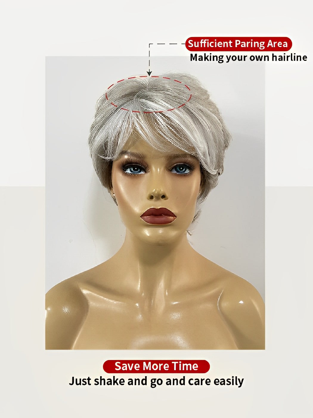Annie Short Gray Wigs Straight Human Hair Wigs By imwigs®