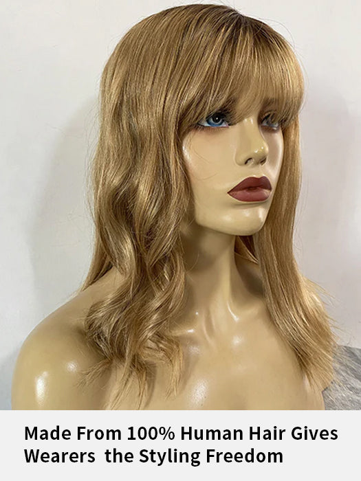 Softly Swept Bangs Straight Blonde Human Hair Wigs By imwigs®