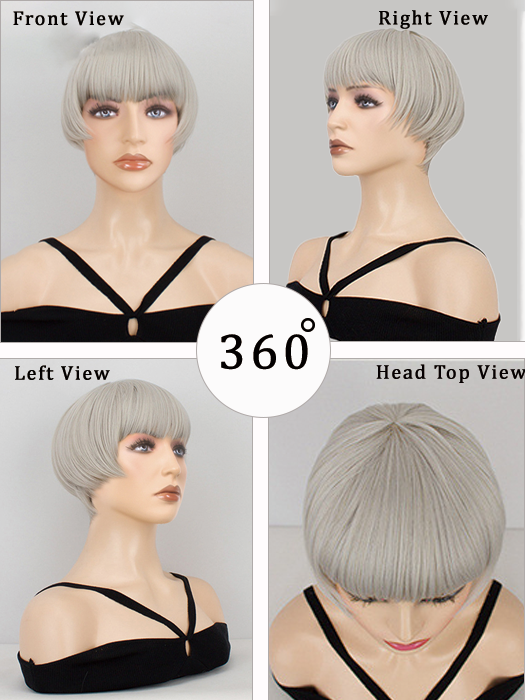 Exclusive Short Bob Layered Synthetic Wig With Bangs By imwigs®