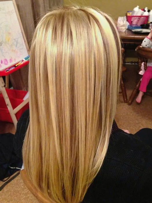 Fabulous Straight Blonde Human Hair Topper (Mono Top) By imwigs®