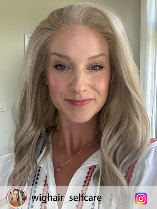 Long Wavy Straight Blonde Lace Part Synthetic Wig By imwigs®