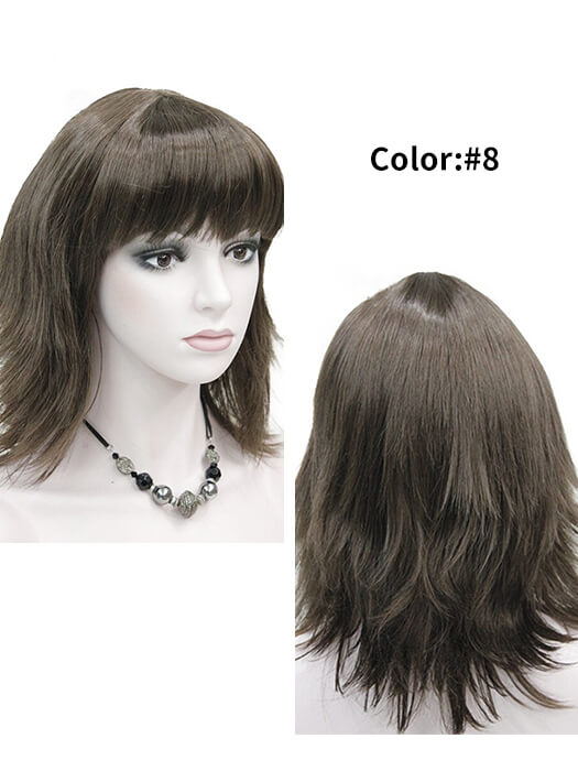Natural Mid-Part Layered Straight Synthetic Wigs With Bangs By imwigs®