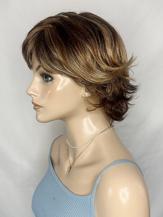 Short Curly Mixed Brown Hair Lace Front Synthetic Wigs By imwigs®