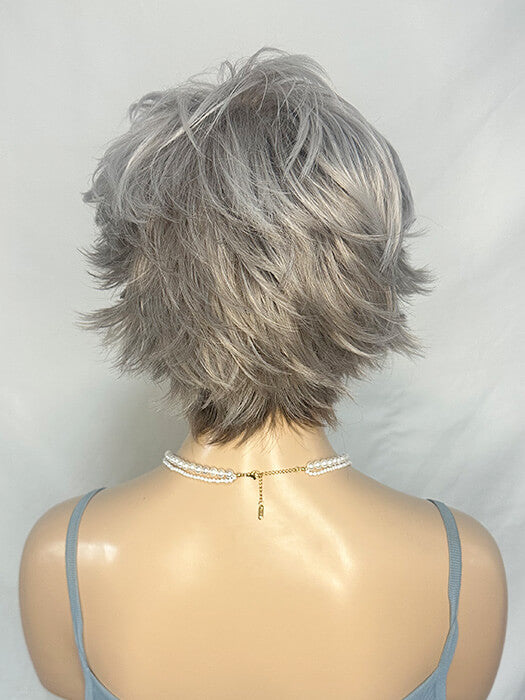 Short Light Gray Synthetic Wigs With Layered Wigs By imwigs®
