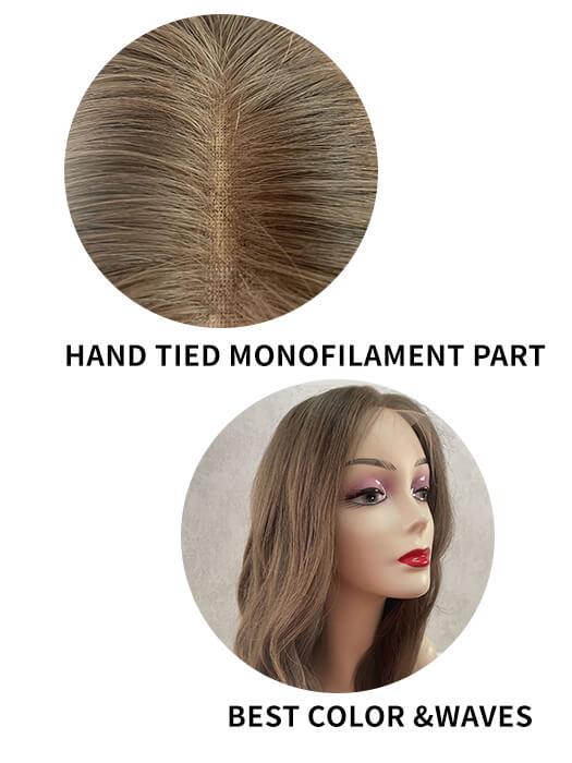 Long Wavy Wigs Hand Tied Mono Part Human Hair Wigs By imwigs®